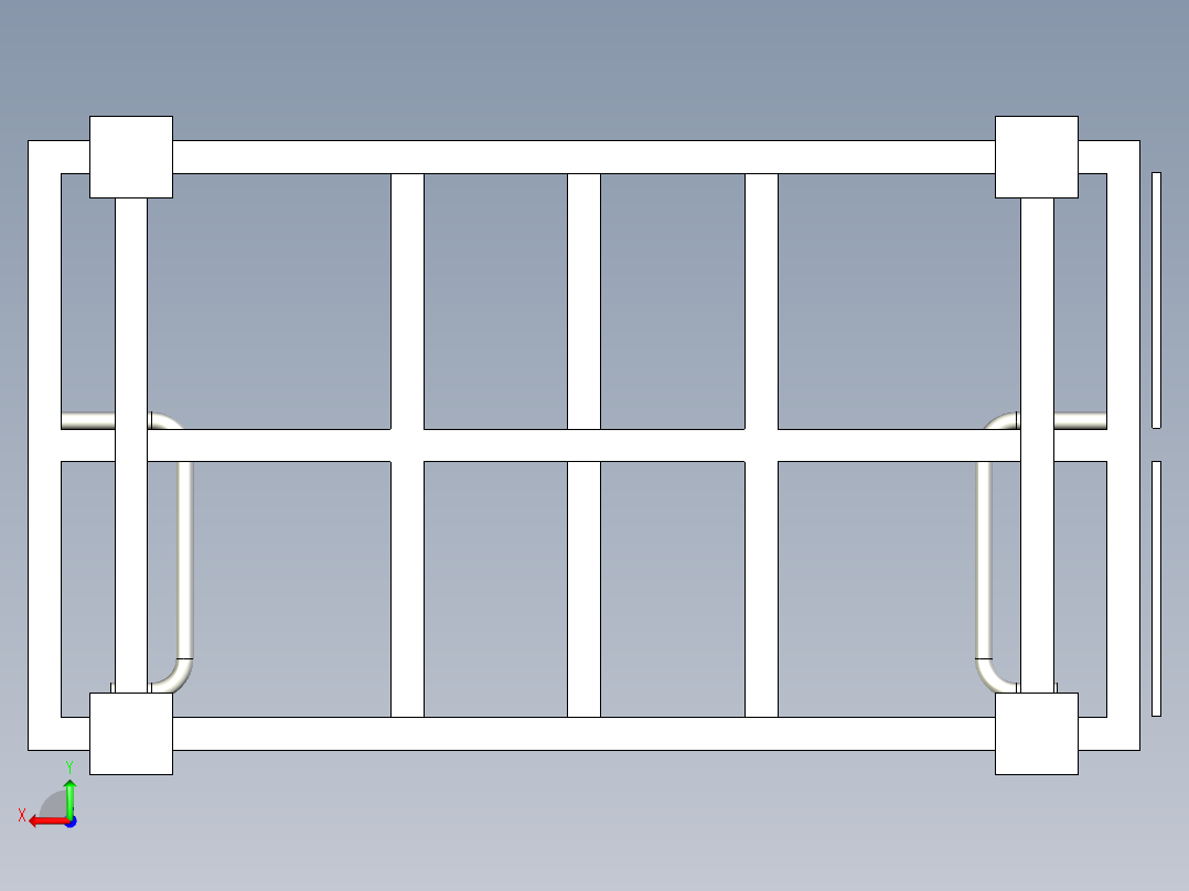 包裹架骨架料架后视图