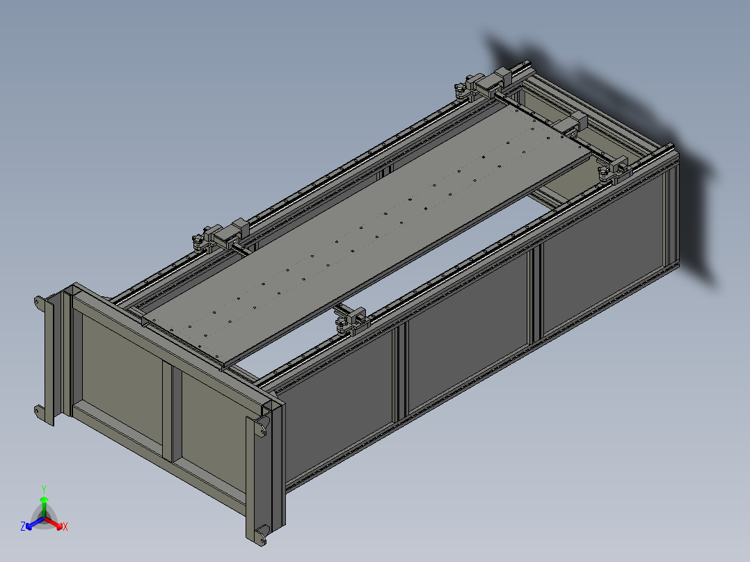 电梯轿厢门板平面度的检测装置主视图