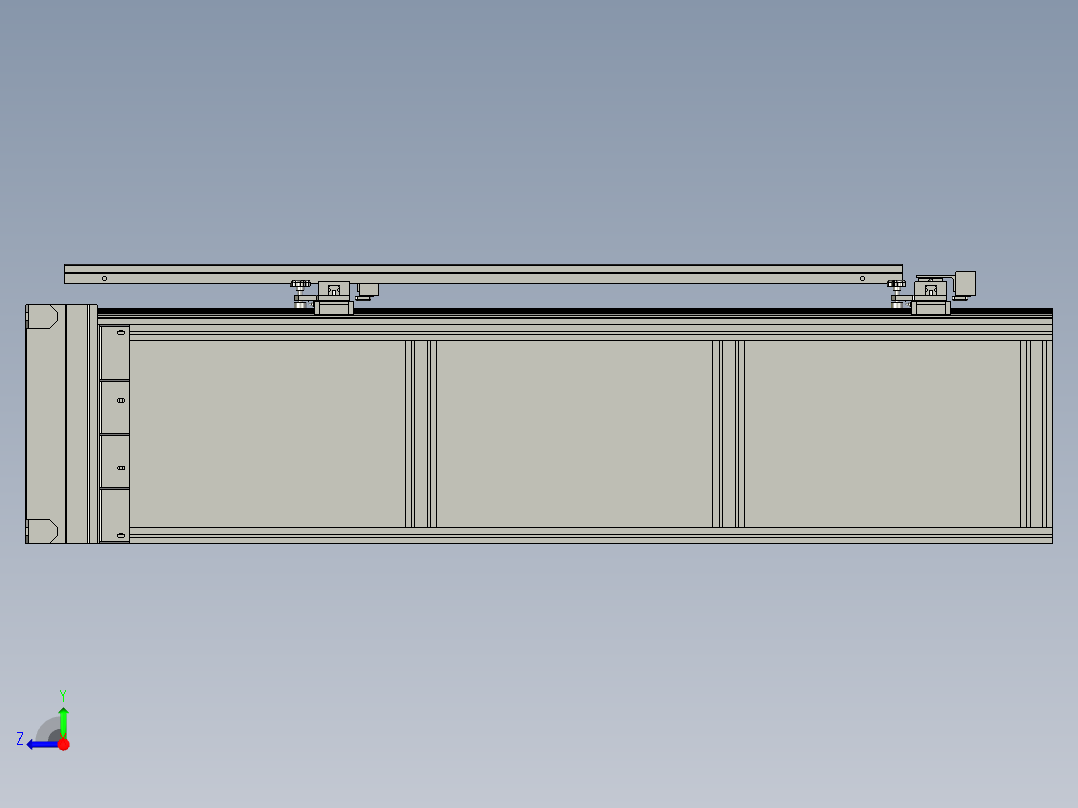 电梯轿厢门板平面度的检测装置右视图