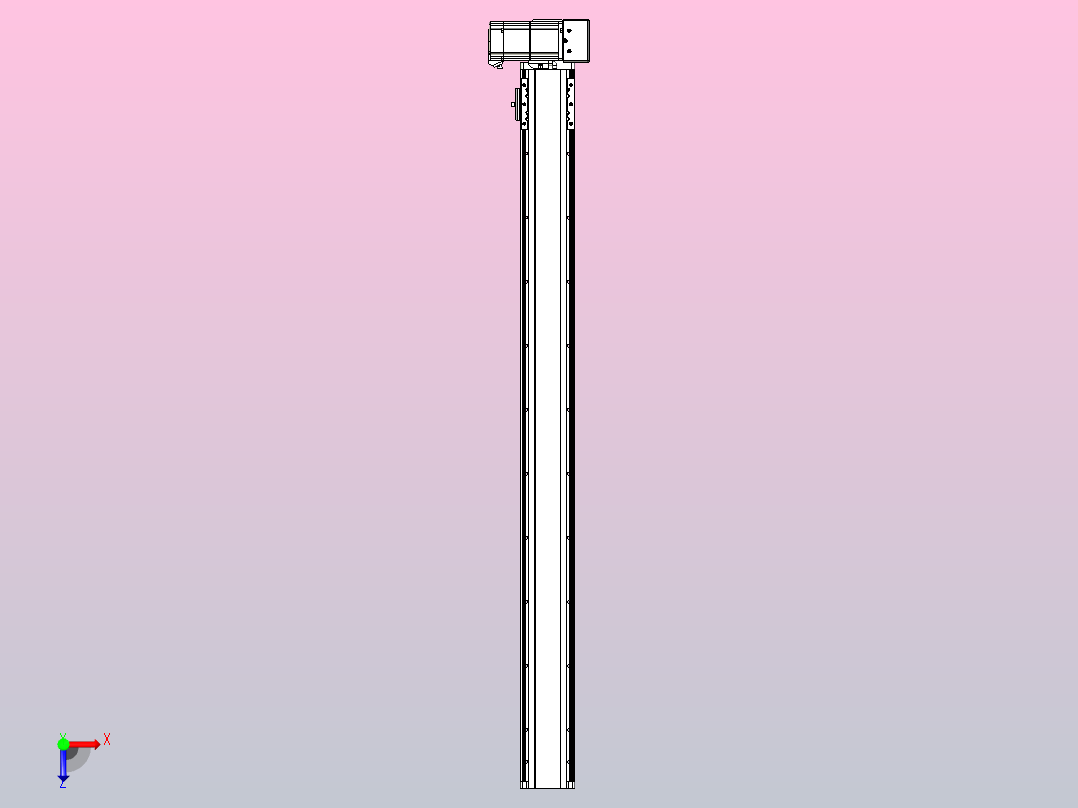 皮带直线轴半封闭可选导轨TPA-HNB-85D-90-L950-LU-Y-P20-N3俯视图