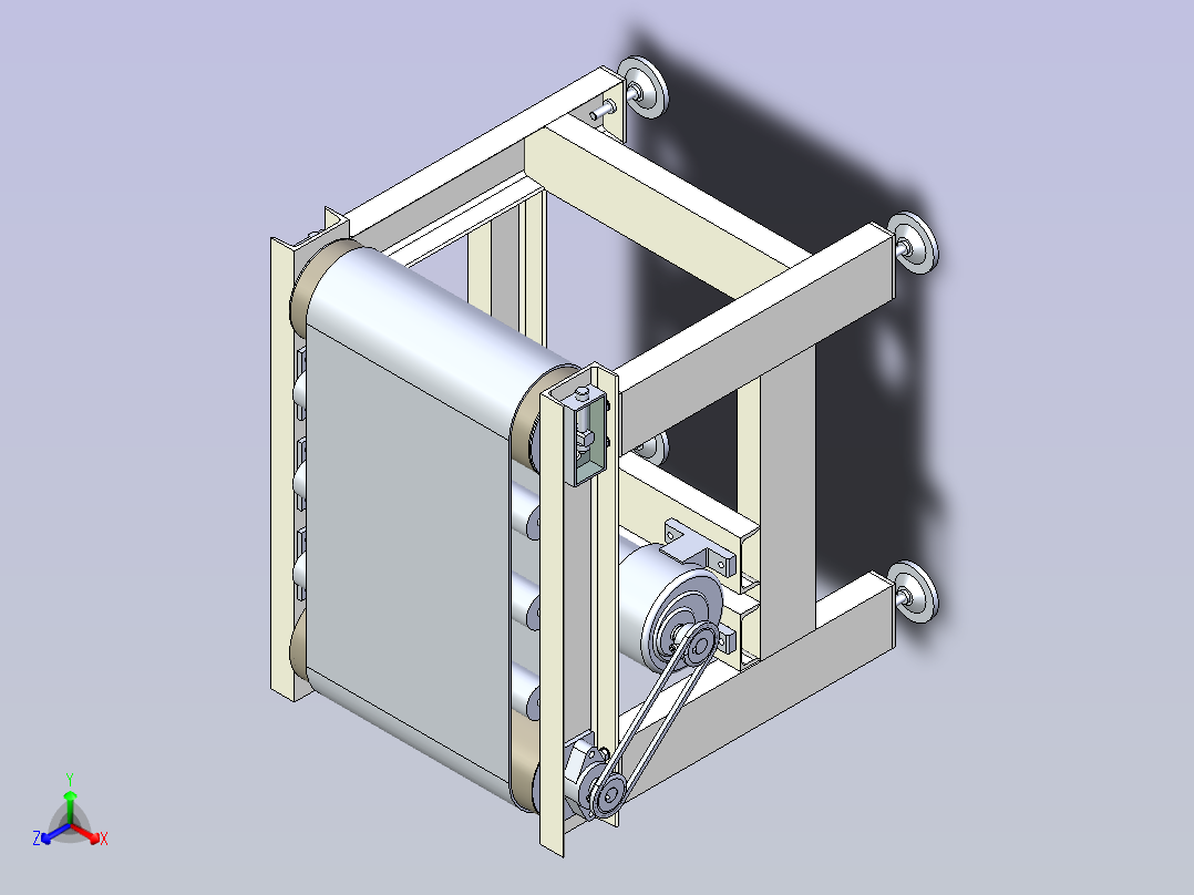 小型皮带机正等轴测图