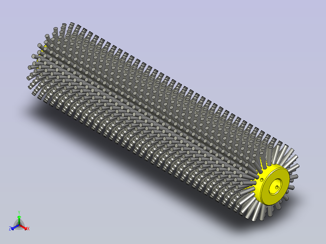 滚轮毛刷模型主视图