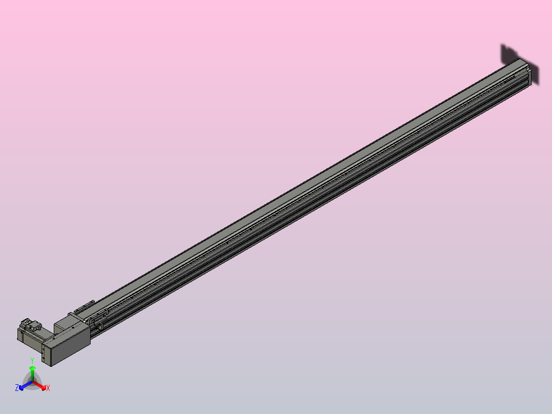皮带直线轴半封闭可选导轨TPA-HNB-65S-90-L1700-MR-C-P10-N3正等轴测图