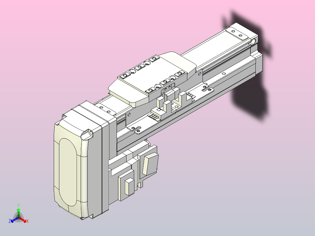 滚珠丝杠直线轴内置导轨TPA-GCR-40-1210C-L50-MP-M10-N3正等轴测图