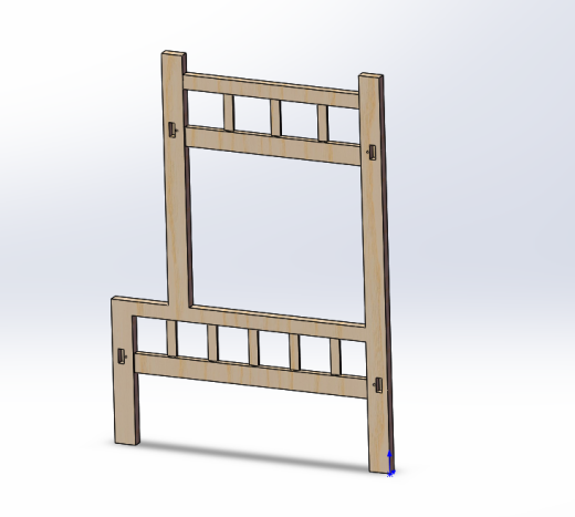 简易实用上下层木床3D数模图纸+Solidworks设计缩略图