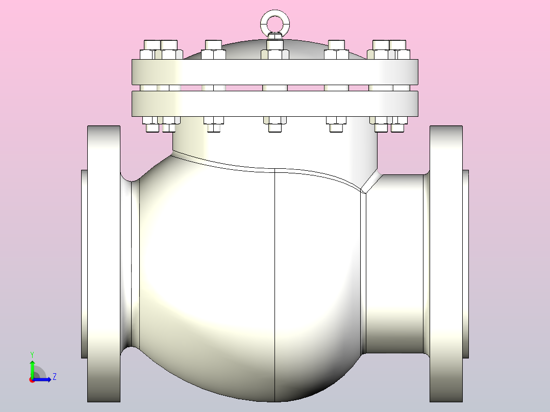 H44W-Class-300Lb API美标铸钢止回阀[150]左视图