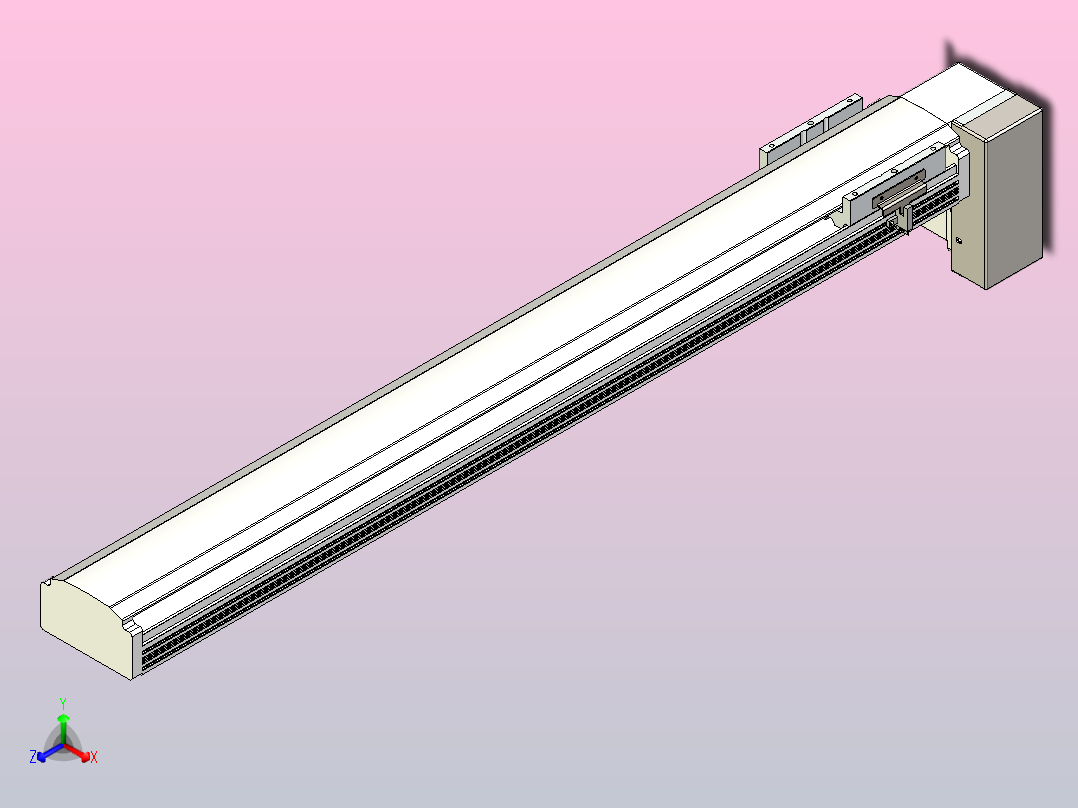 皮带直线轴半封闭可选导轨TPA-HNB-105D-90-L750-LP-Y-P20-N3主视图
