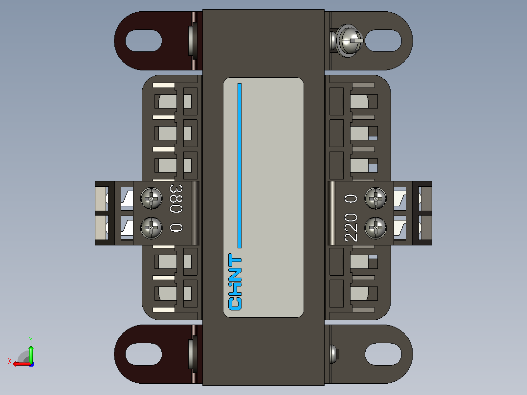 NDK2-150 380V-220V控制变压器三维模型202407后视图