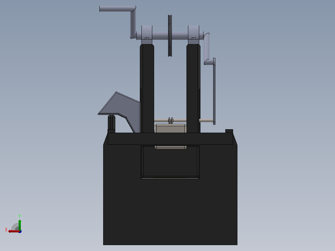 手动石料破碎机后视图