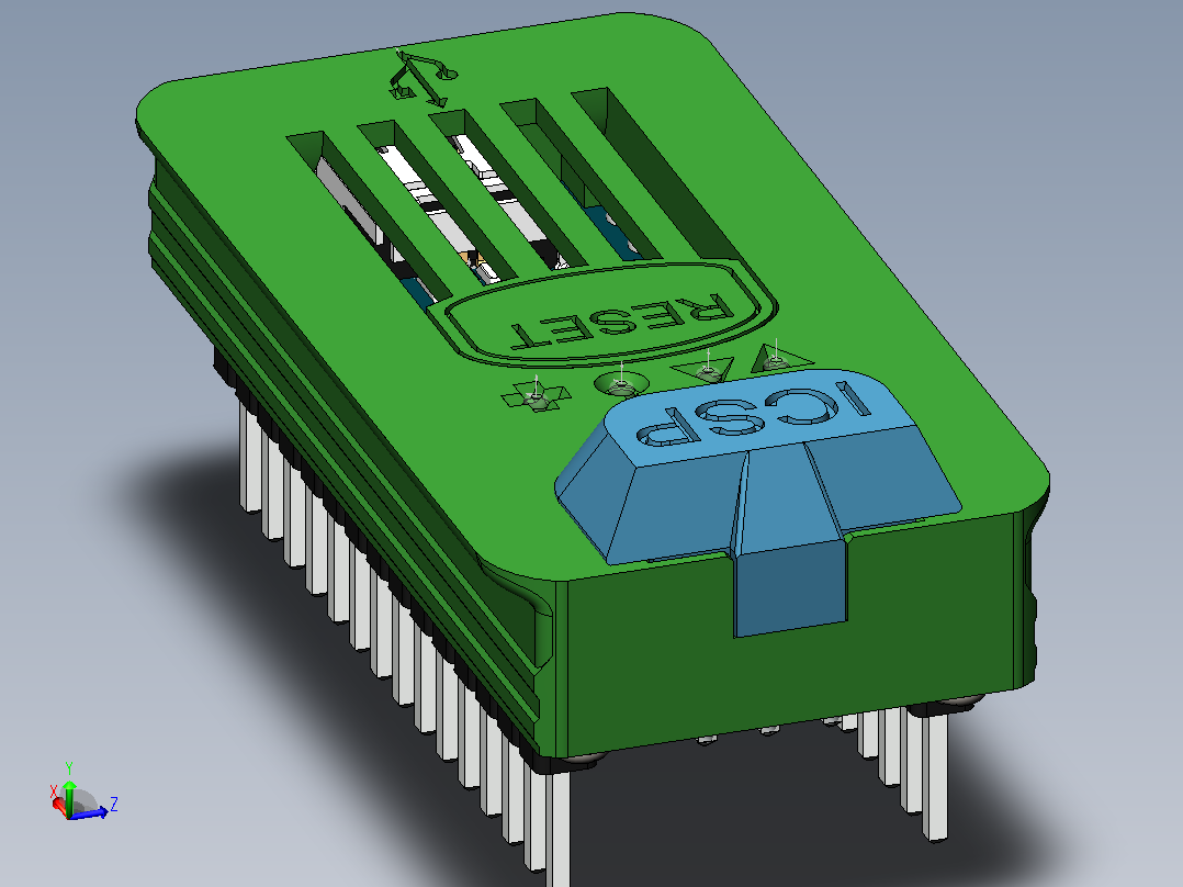 Arduino nano 保护壳主视图