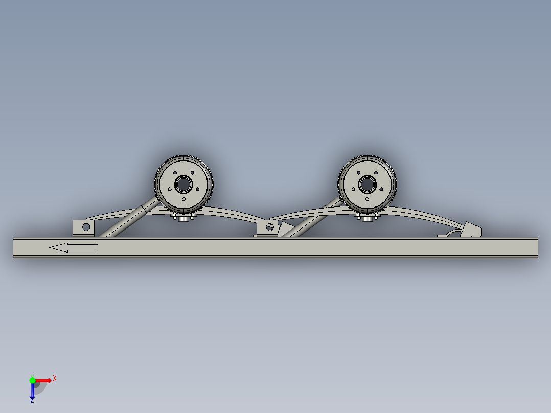 拖车扭转轴3D图纸 STP IGS格式俯视图