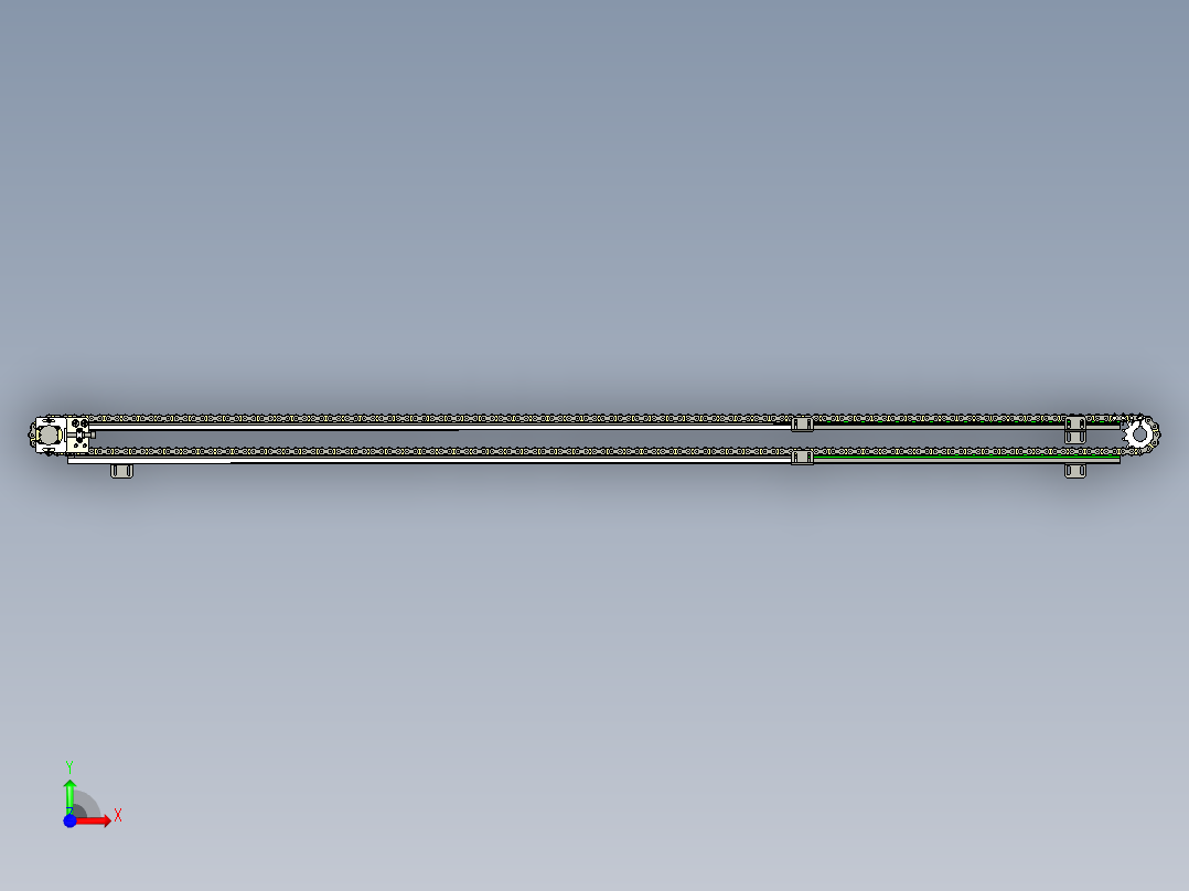 链板输送机3D模型（2）前视图