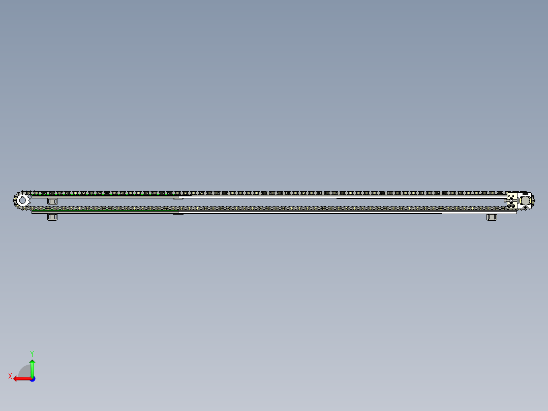 链板输送机3D模型（2）后视图