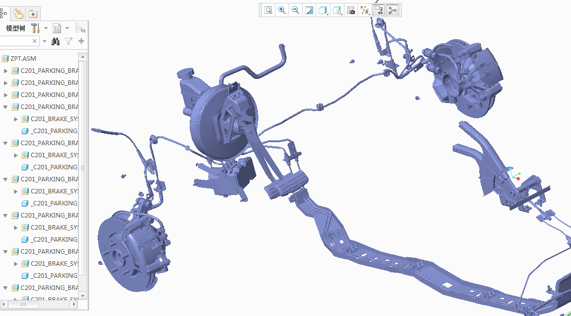 汽车刹车系统（汽车制动系统）3D模型