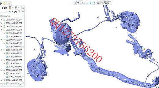汽车刹车系统（汽车制动系统）3D模型缩略图