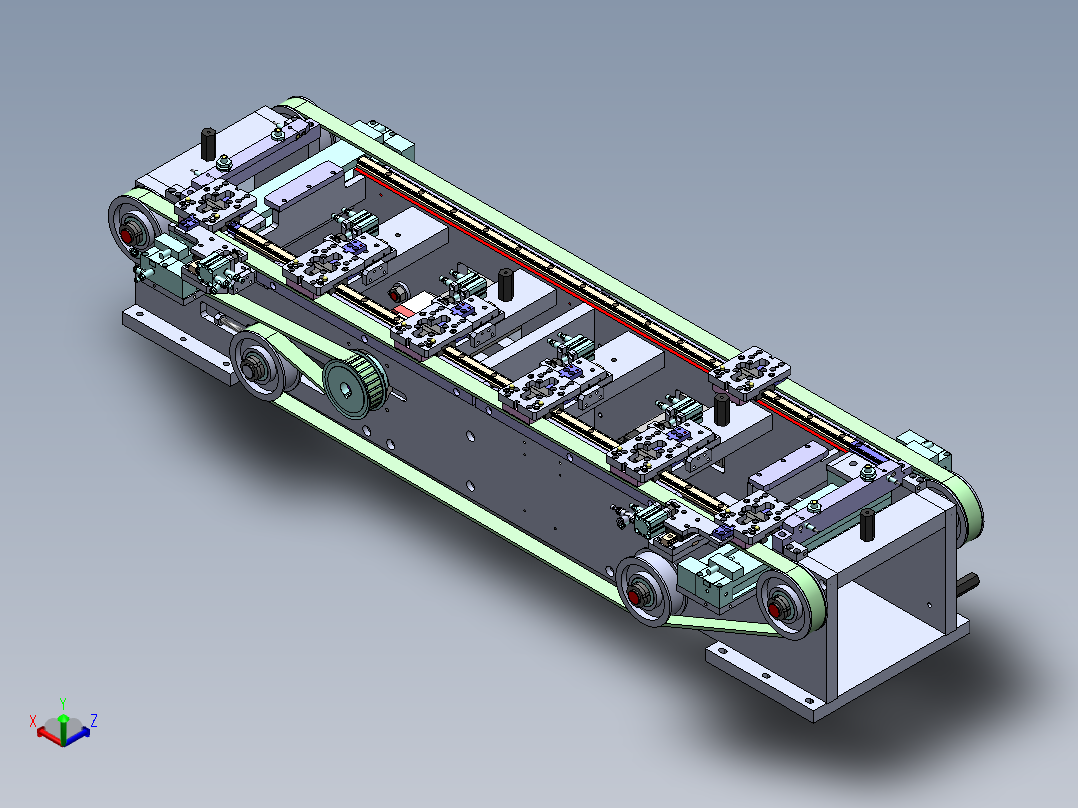 带载具定位的同步带输送循环流线_3503