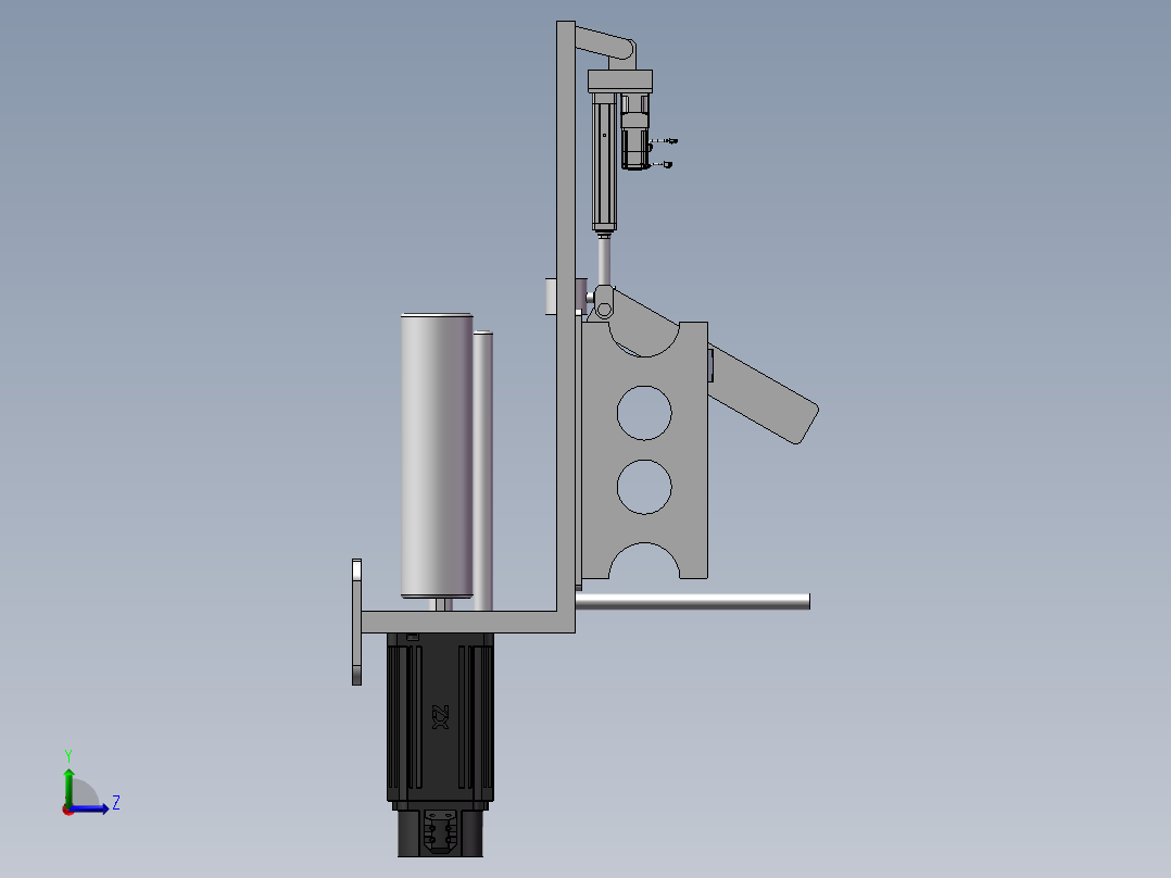 包装卷膜转向设备左视图