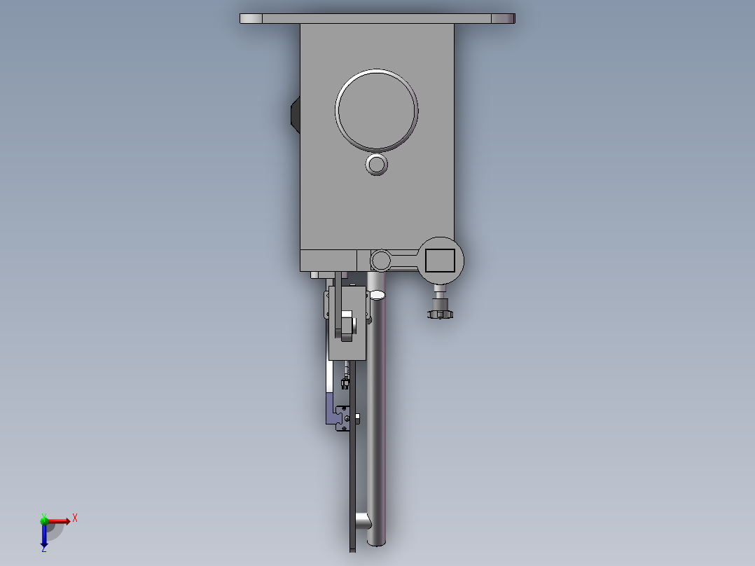 包装卷膜转向设备俯视图