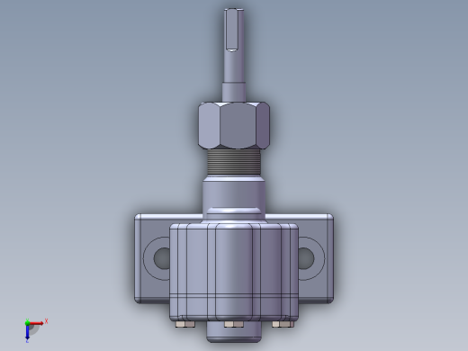 简易单级齿轮泵3D图纸 SOLIDWORKS设计俯视缩略图