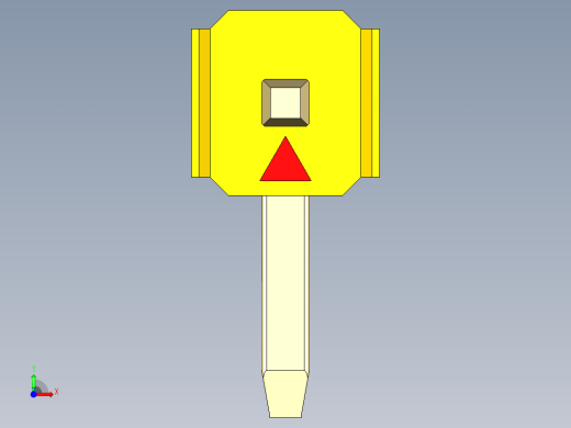 彩色公排针 100mil 2.54mm 系列-DS1022_yellow_1x01p_100mil_TypeD_rev1.0前视缩略图