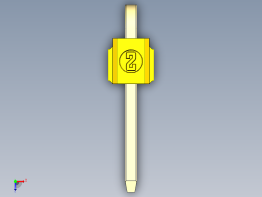 彩色公排针 100mil 2.54mm 系列-DS1022_yellow_1x01p_100mil_TypeD_rev1.0俯视缩略图
