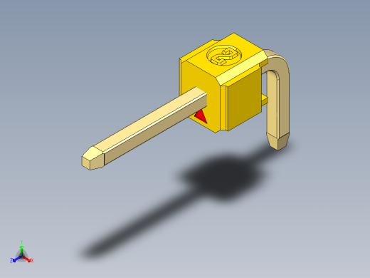 彩色公排针 100mil 2.54mm 系列-DS1022_yellow_1x01p_100mil_TypeD_rev1.0正等轴测缩略图