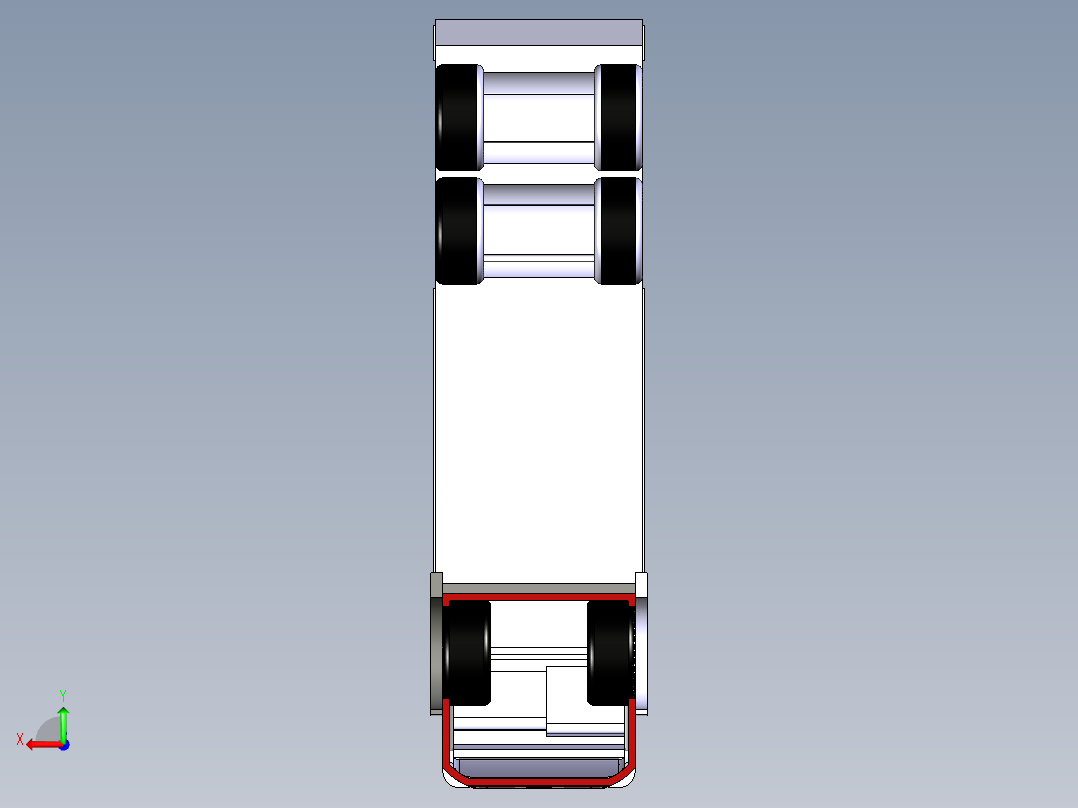 30-厢式卡车外观 3d模型图纸后视图