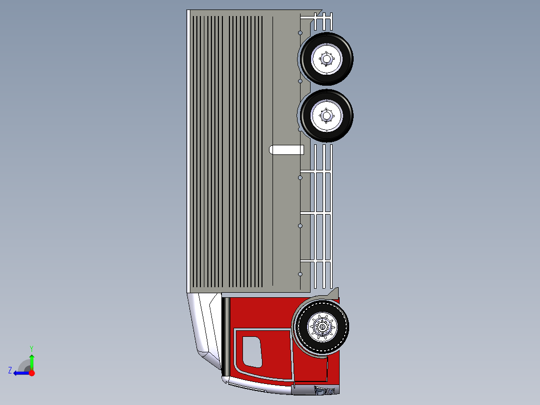 30-厢式卡车外观 3d模型图纸右视图