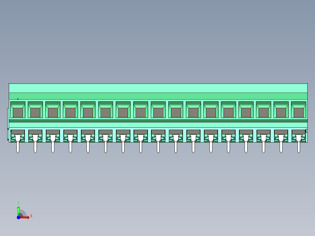 DEGSON DG636 系列 6.357.629.52mm 接线端子-DG636S-6.35-17P-14-00AH前视图