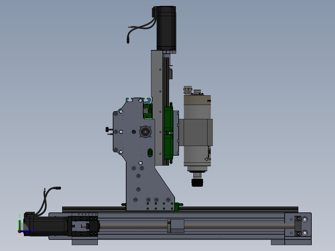 小型数控机床结构左视图