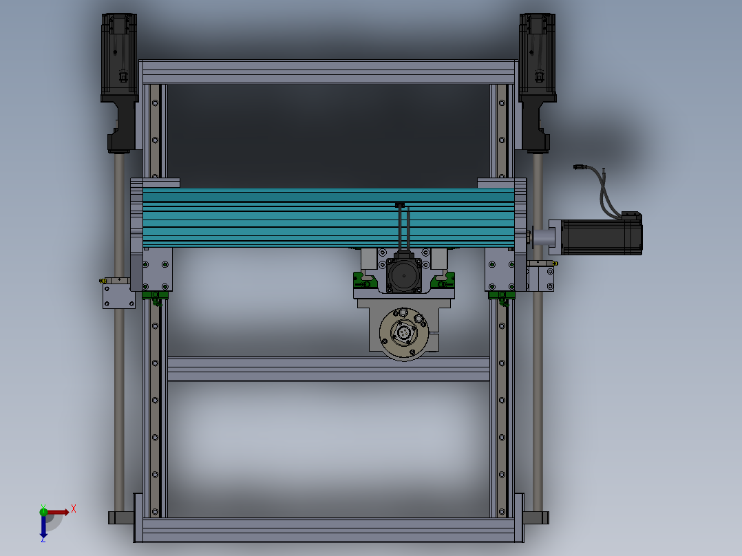 小型数控机床结构俯视图