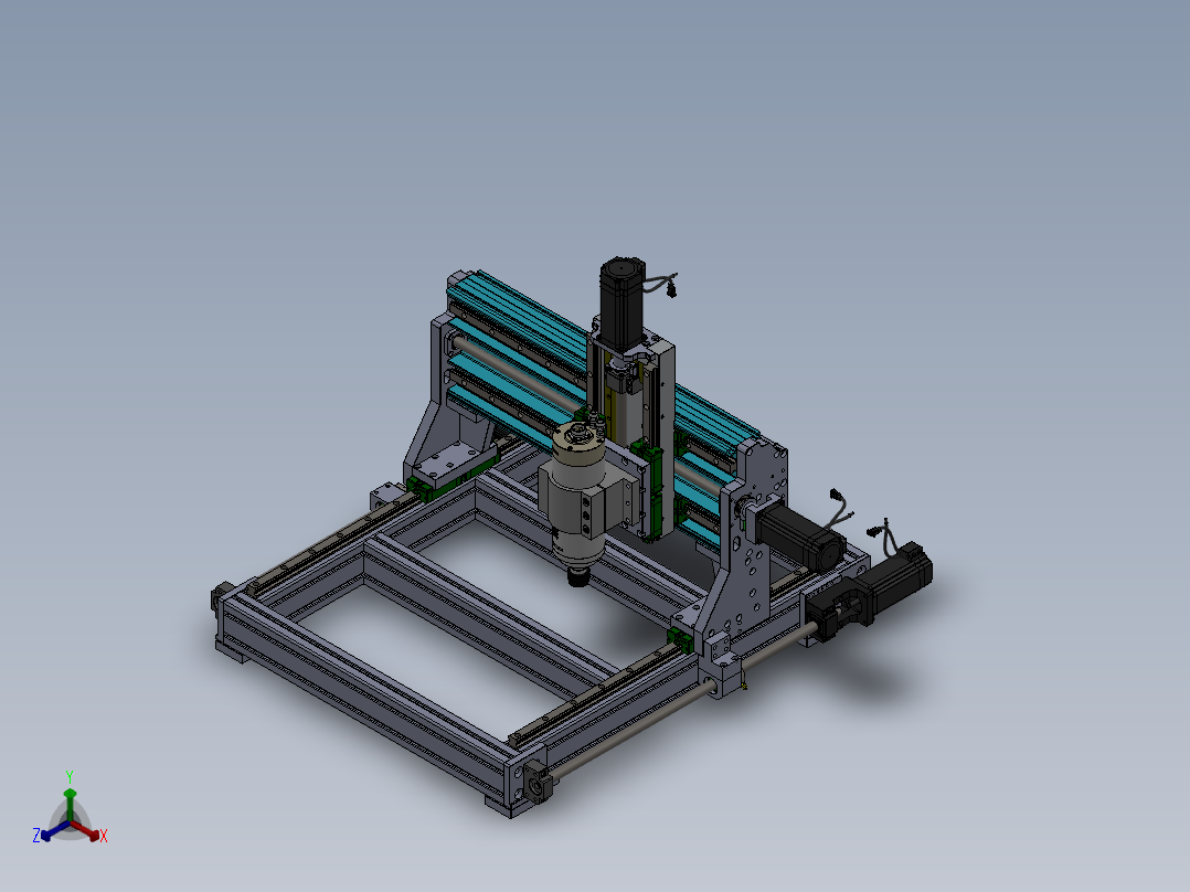 小型数控机床结构正等轴测图