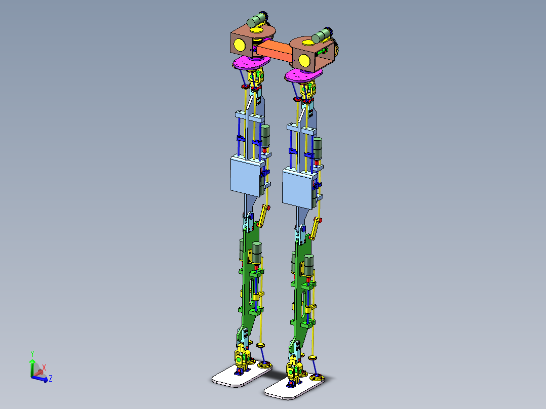 多自由度的下肢仿人双足机器人