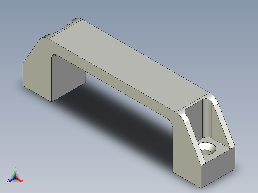 取手(塑膠)M.443-SH-3D多系列多零件图纸模型主视图