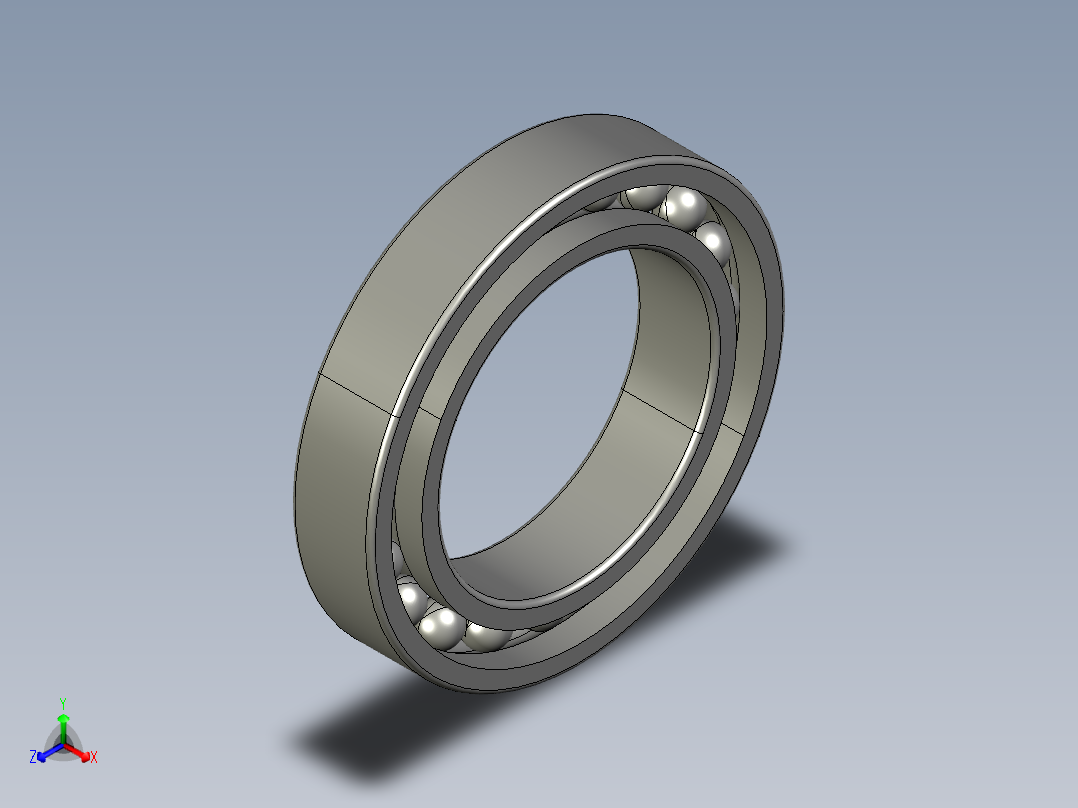 深沟球轴承61803正等轴测图