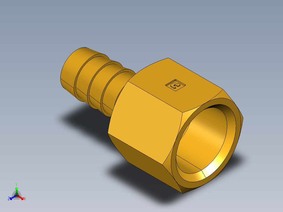 倒齿式工业管接头Hose Barb to Female Pipe 126HBL-8-8主视图