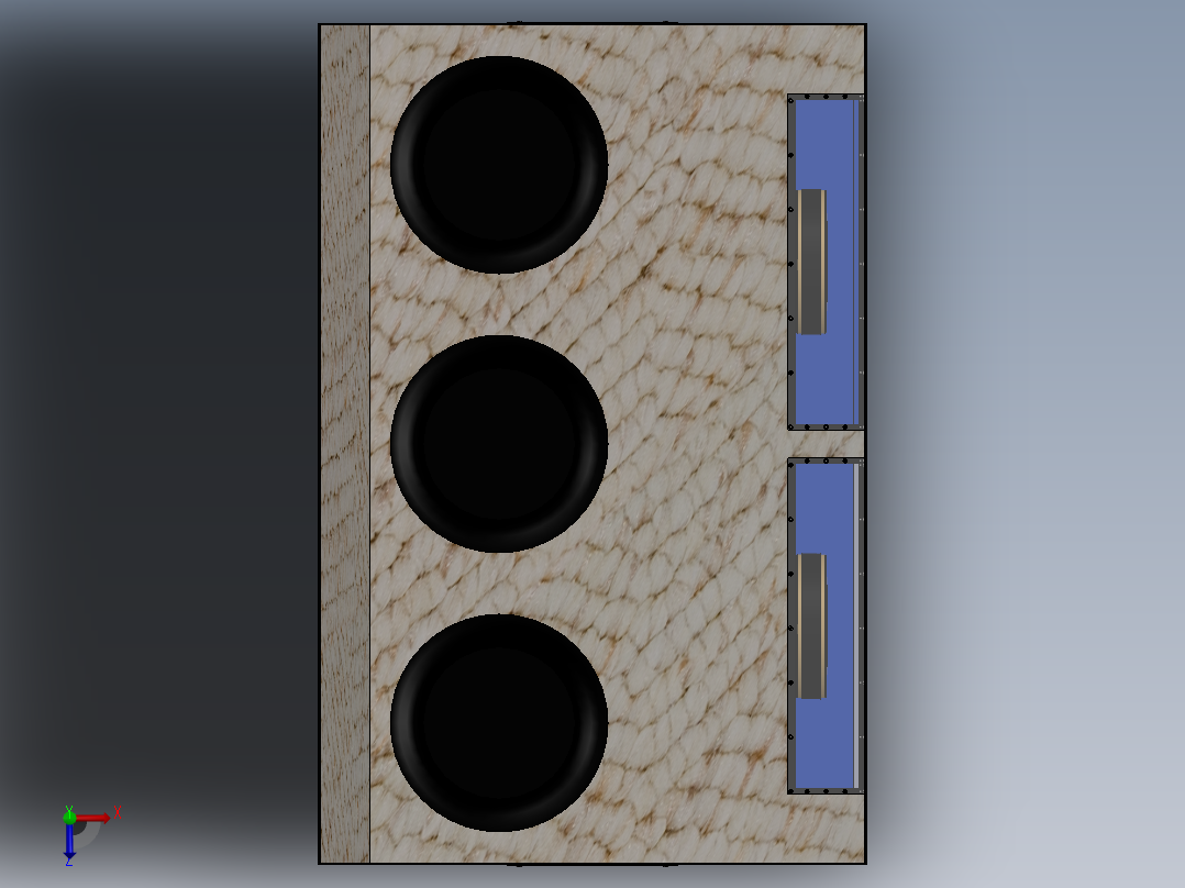 超低音音箱俯视图