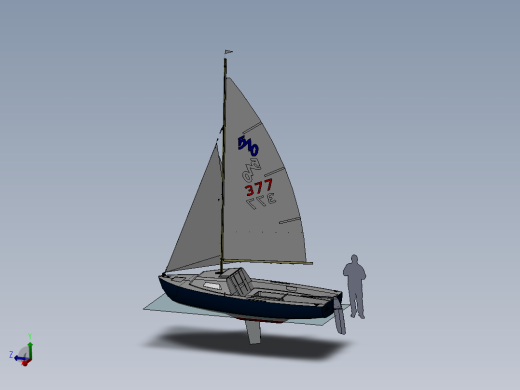 小帆船lanaverre-17三维建模图纸 Solidworks设计 有零件图和装配图 附STEP IGS格式