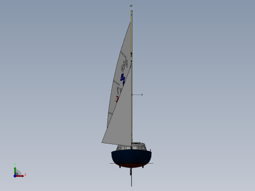 小帆船lanaverre-17三维建模图纸 Solidworks设计 有零件图和装配图 附STEP IGS格式前视缩略图