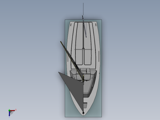 小帆船lanaverre-17三维建模图纸 Solidworks设计 有零件图和装配图 附STEP IGS格式俯视缩略图