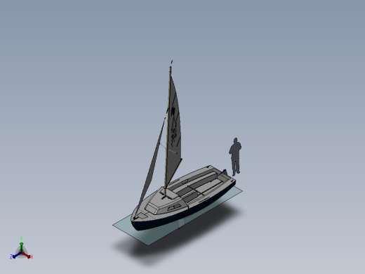 小帆船lanaverre-17三维建模图纸 Solidworks设计 有零件图和装配图 附STEP IGS格式正等轴测缩略图