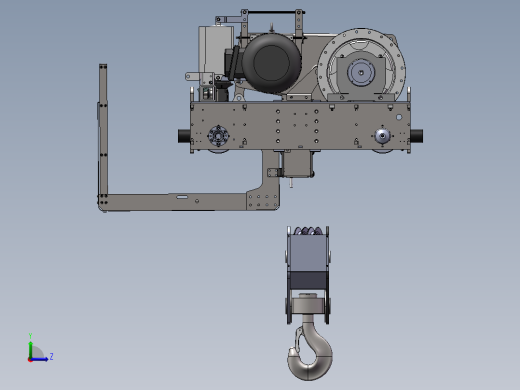 20吨吊钩桥式起重机起重小车左视缩略图