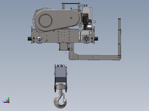 20吨吊钩桥式起重机起重小车右视缩略图