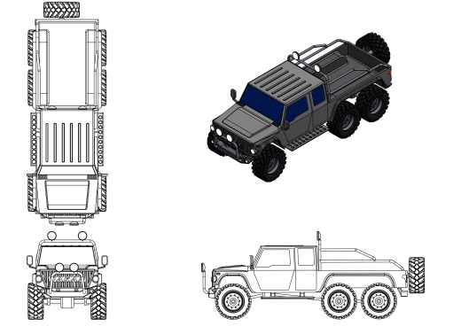 6x6 6轮越野皮卡车缩略图
