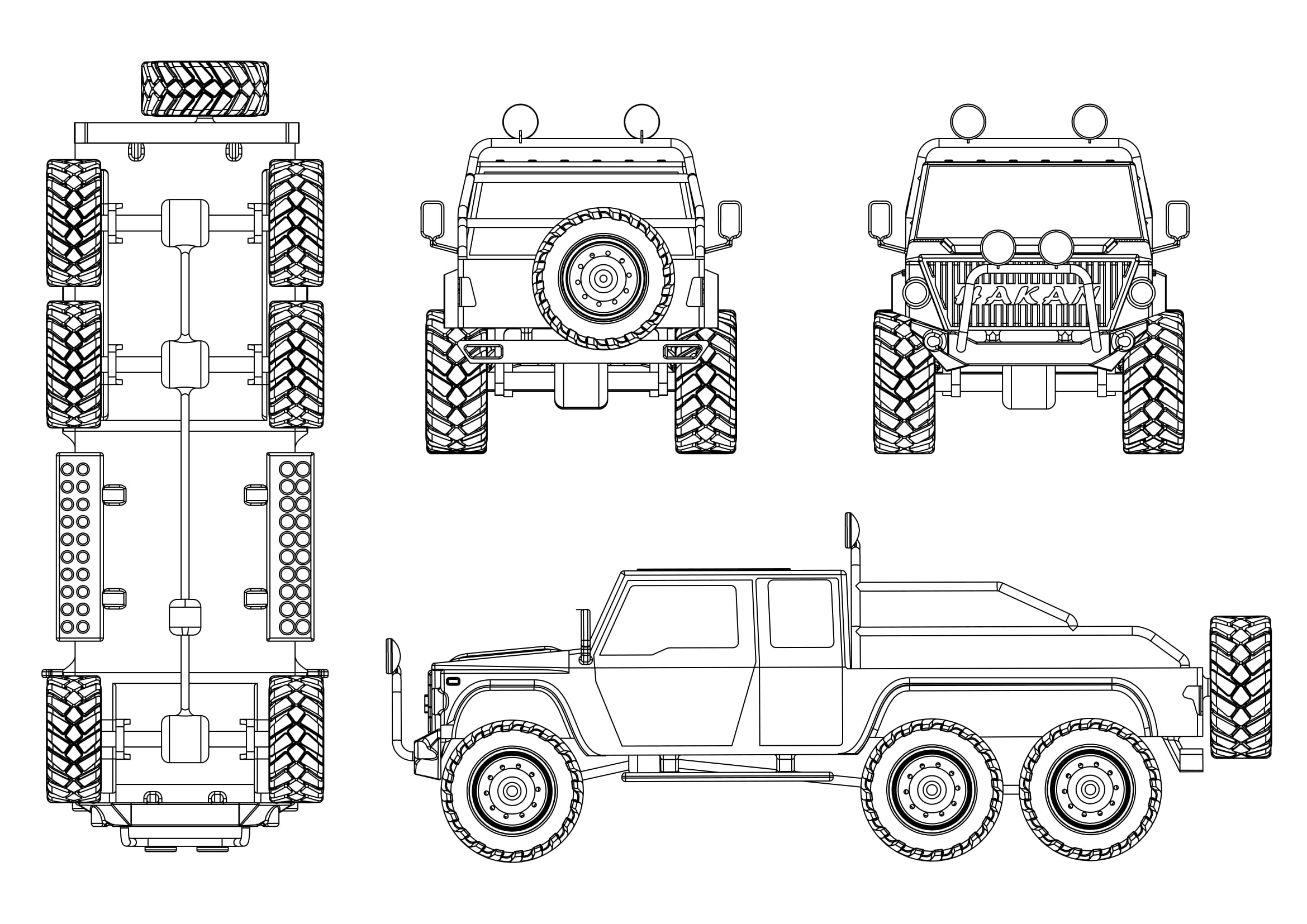 6x6 6轮越野皮卡车