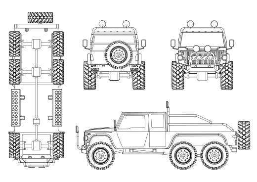 6x6 6轮越野皮卡车缩略图
