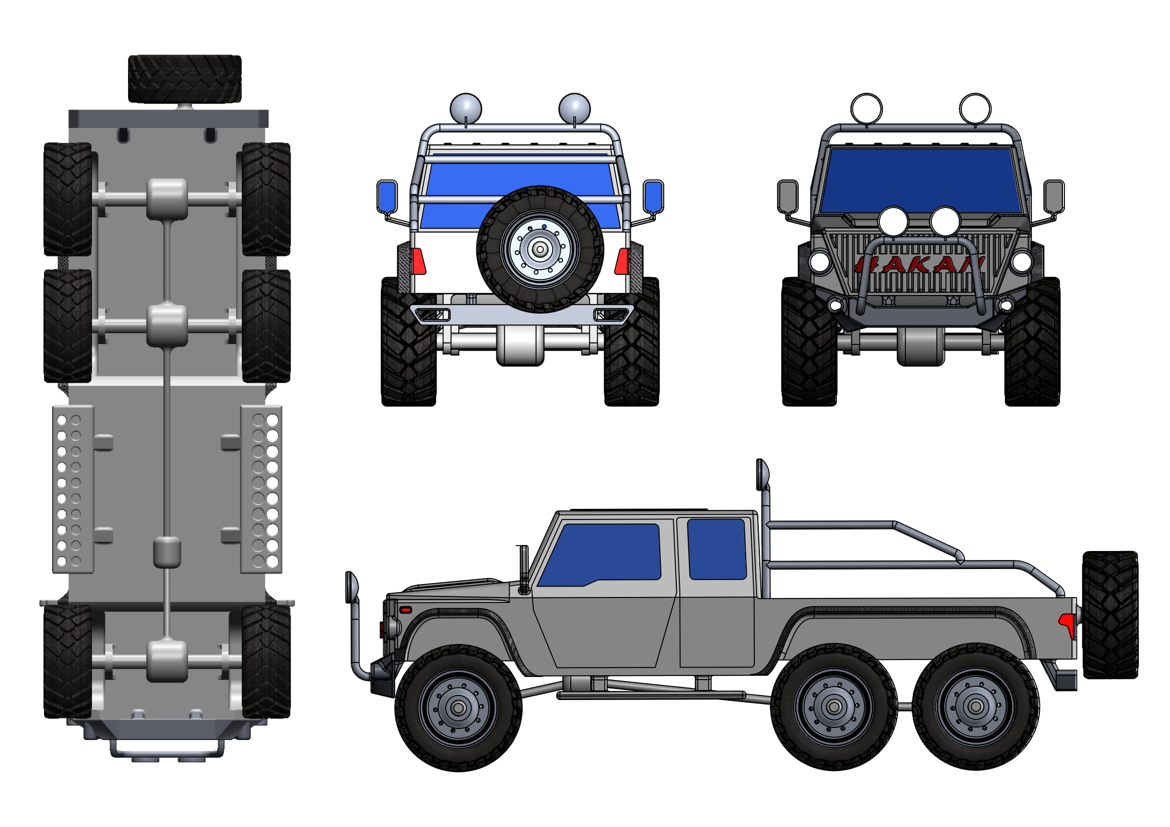 6x6 6轮越野皮卡车