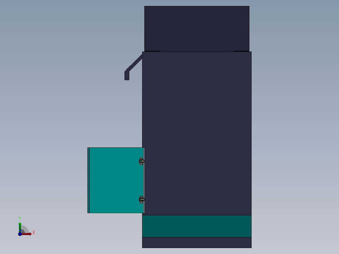打包垃圾桶SW三维图前视图