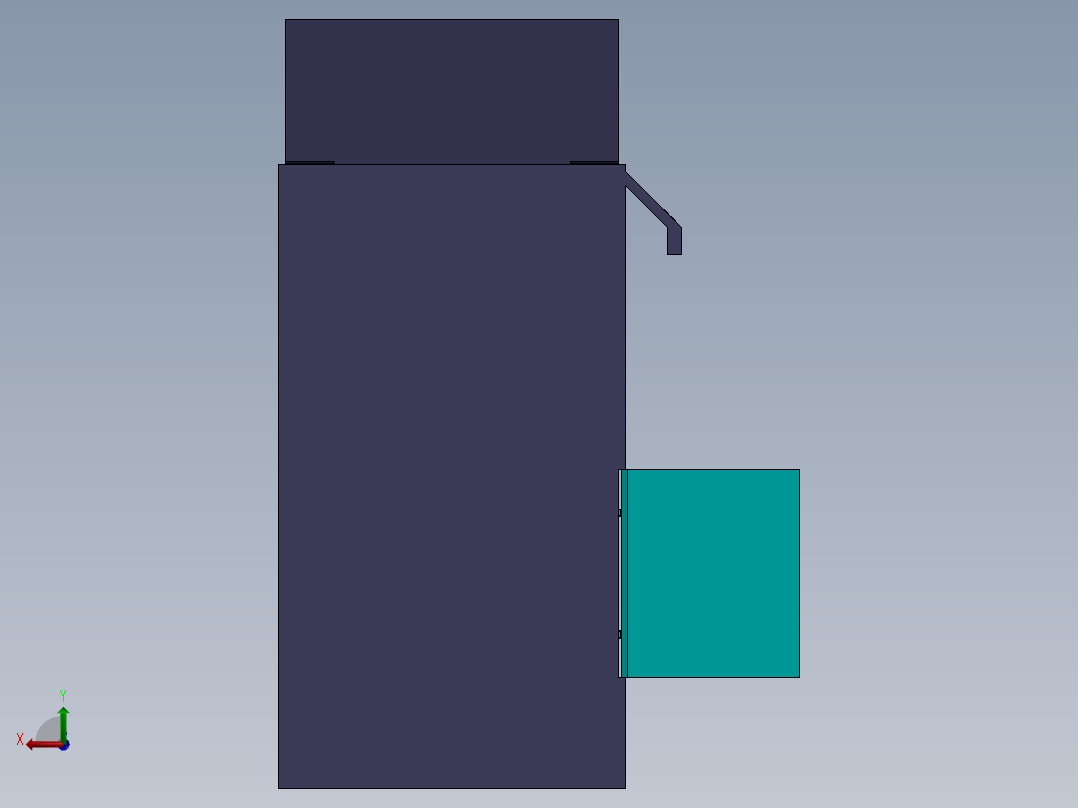 打包垃圾桶SW三维图后视图