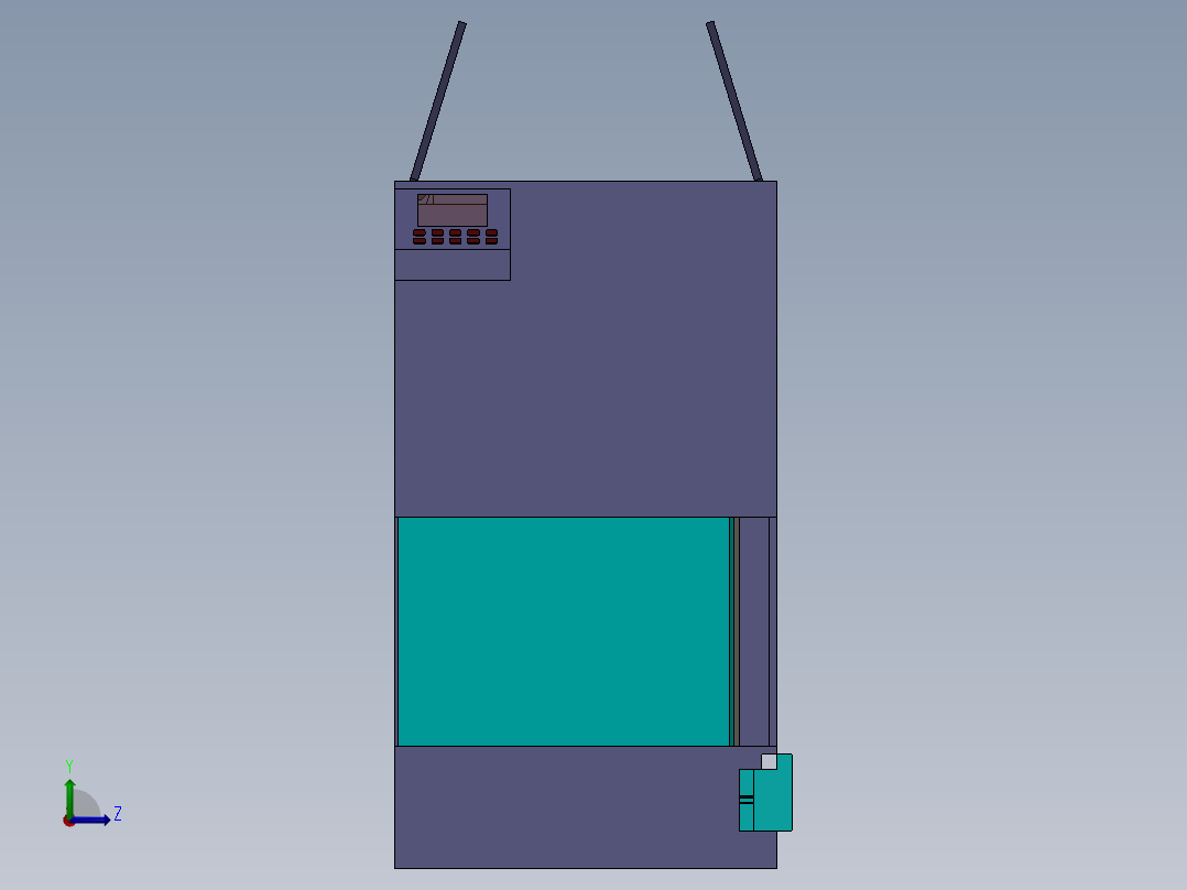 打包垃圾桶SW三维图左视图